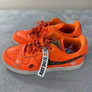 Nike Air Force 1 Just Do It Bright Orange Men’s Sneakers Size 8 US - AR7719-800